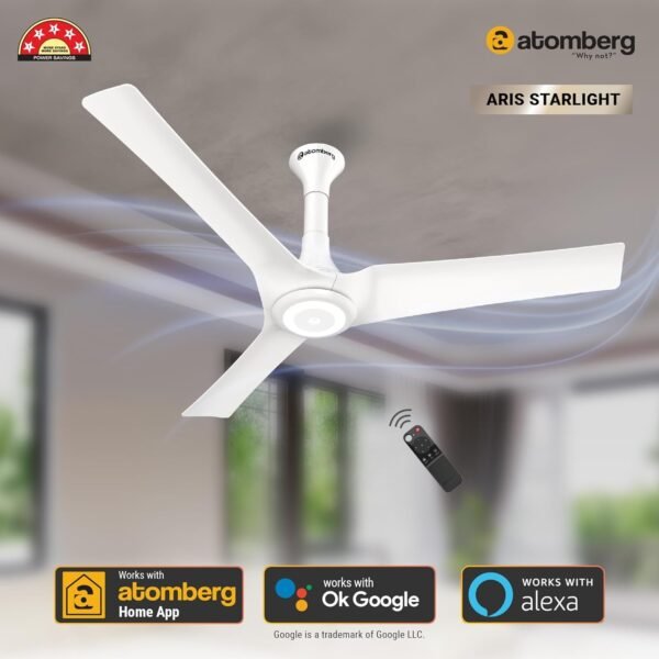 Atomberg Aris Starlight BLDC smart ceiling fan 1200mm with app and voice control